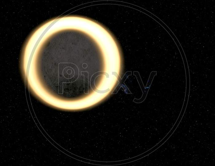 Moon Covering The Sun Ring Solar Eclipse