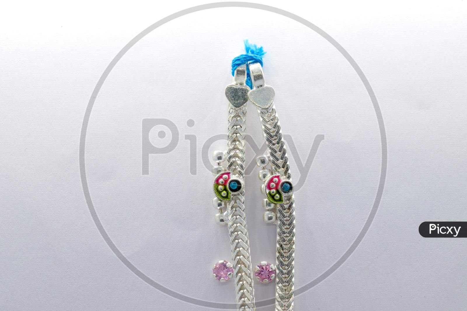 Beautiful Silver Leg Chain With Flower Design (Anklet)