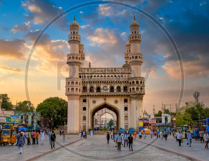 Charminar in the evening during sunset hour