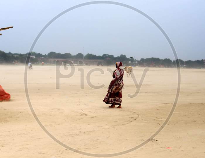 Sand Storms On The River Bank Of Ganga In Prayagraj, July 18, 2020