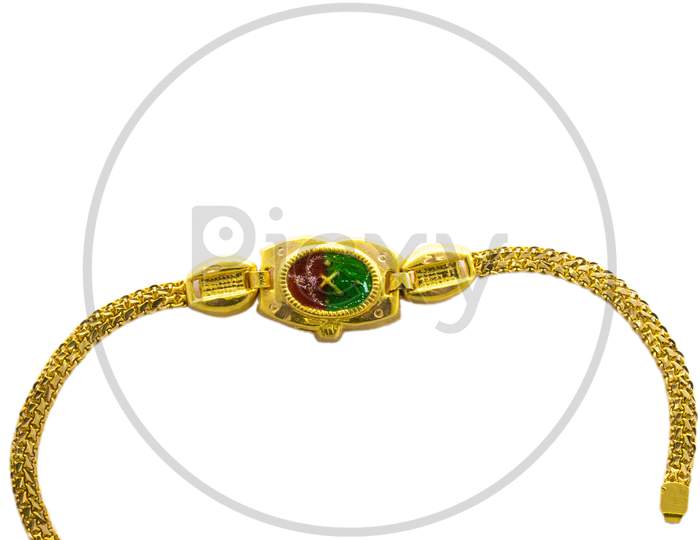 Hand Chain ( Bracelet) Watch Design In Gold Jewels