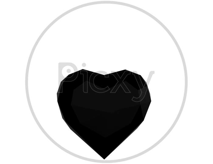 Heart-Shaped Back Diamond In White Background