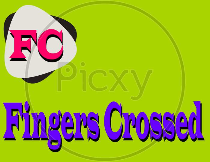 Fingers Crossed Abbreviation Made With Logical Logo Art Pattern