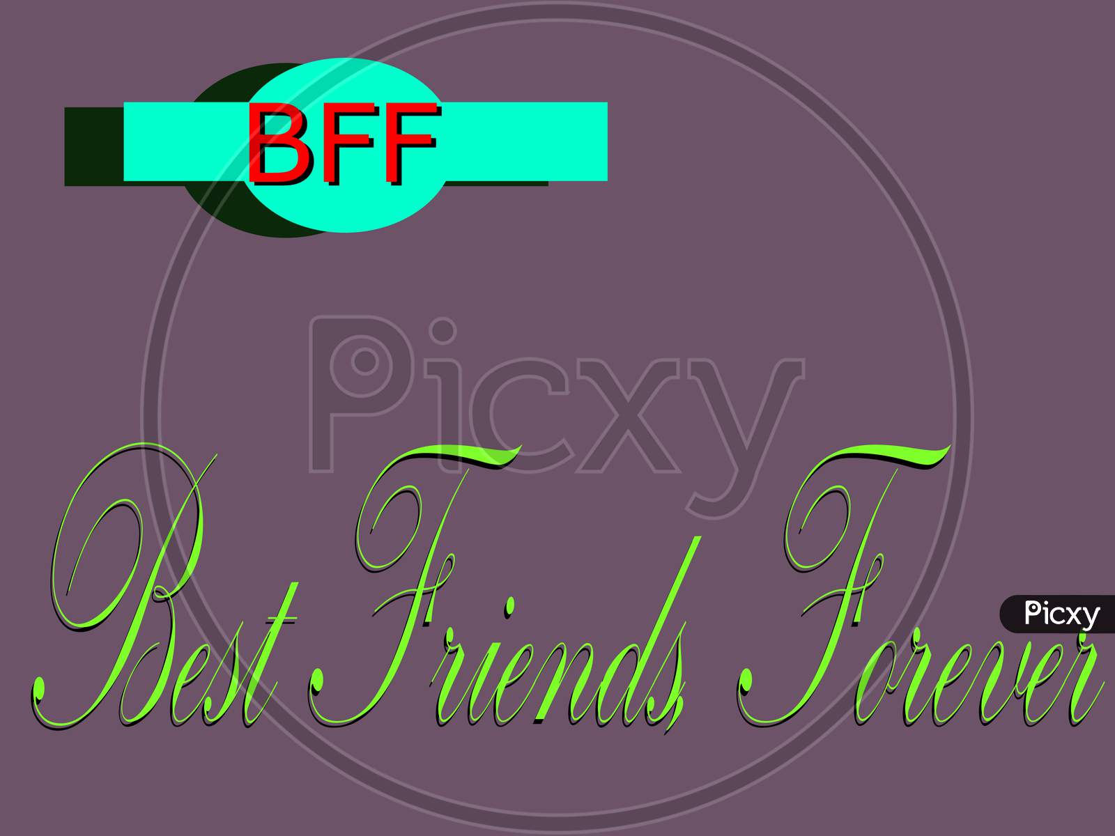 Image Of Best Friend Forever Abbreviation Presented On Logo Style 