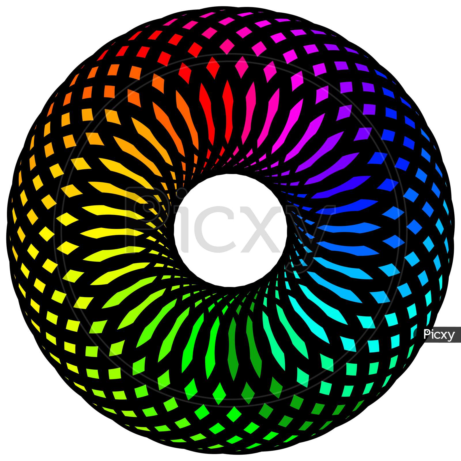 Colorful circular design illustration. Multi color circular design digital art/illustration. Colorful spherical design illustration. Multi coloured spherical design illustration.