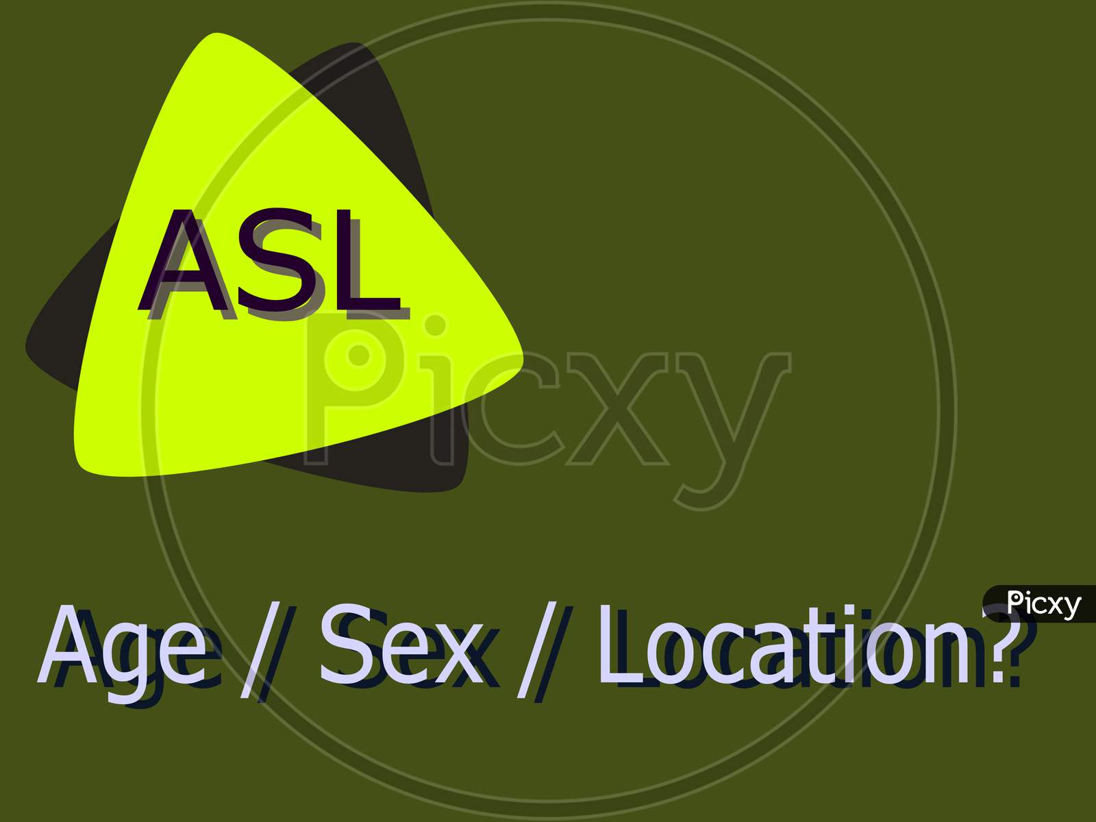 Image Of Age Sex Location Sentence Presented On Logo Style Colorful