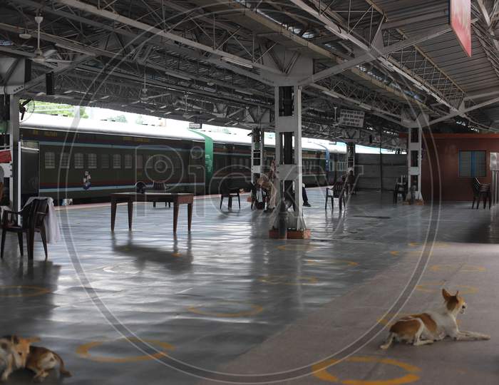 A View Of Prayagraj Railway Station during The Total Lockdown Imposed By Uttar Pradesh Government Due To Surge In Covid 19 Cases In Prayagraj, July 19, 2020.