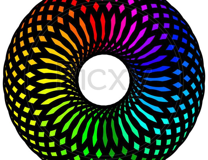 Colorful circular design illustration. Multi color circular design digital art/illustration. Colorful spherical design illustration. Multi coloured spherical design illustration.