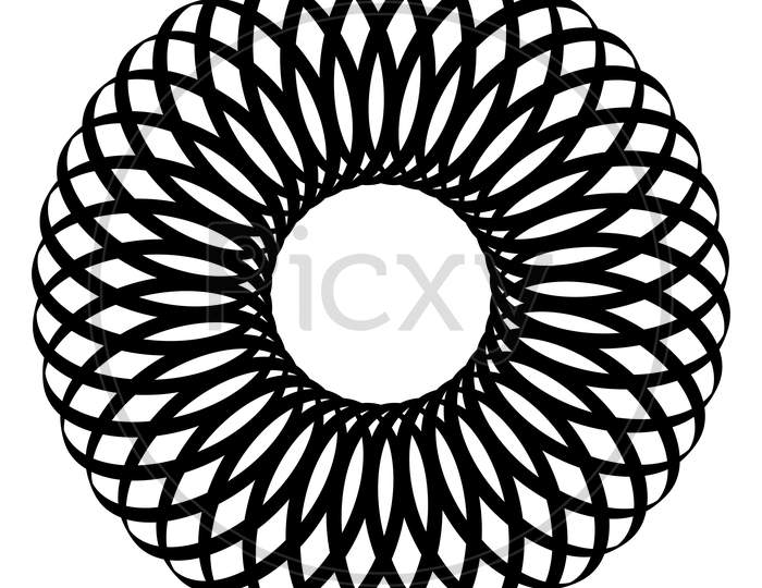Circular design illustration. Infinity circular design illustration. Spherical design digital art/illustration. Sphere design.