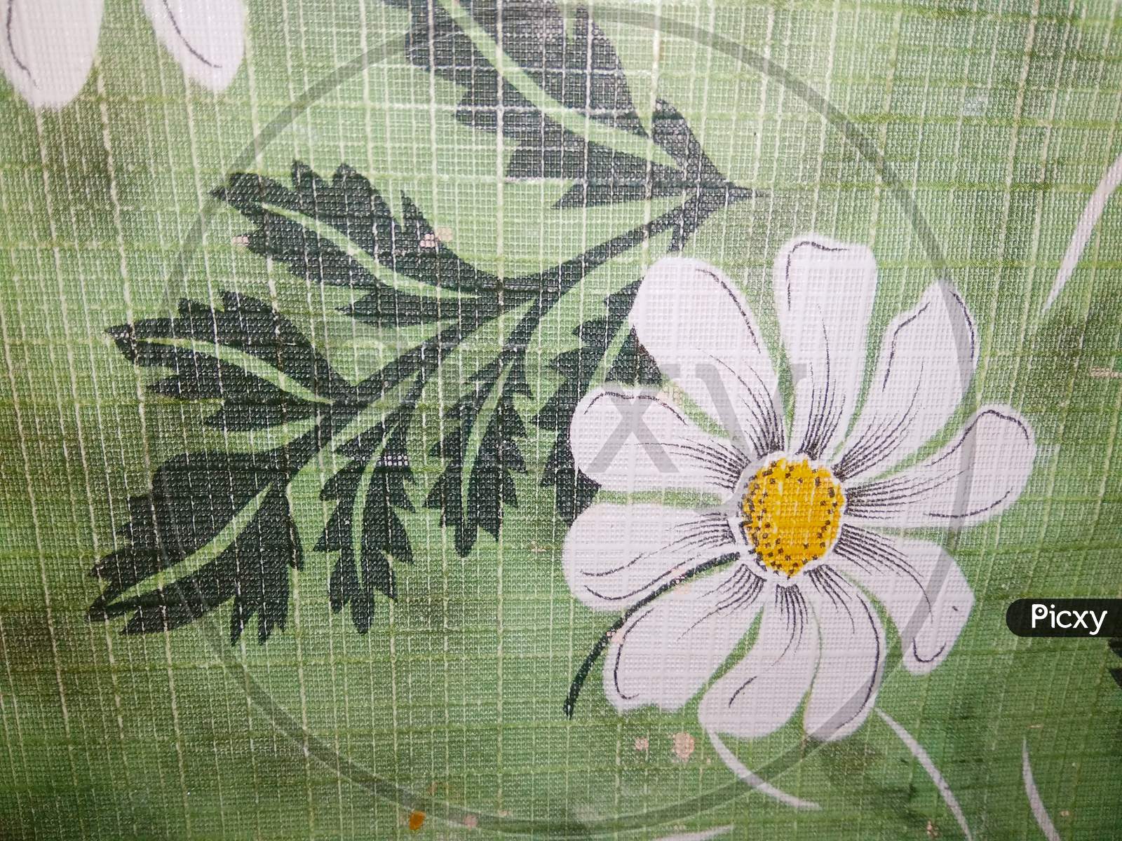 Art design on sheet with flower