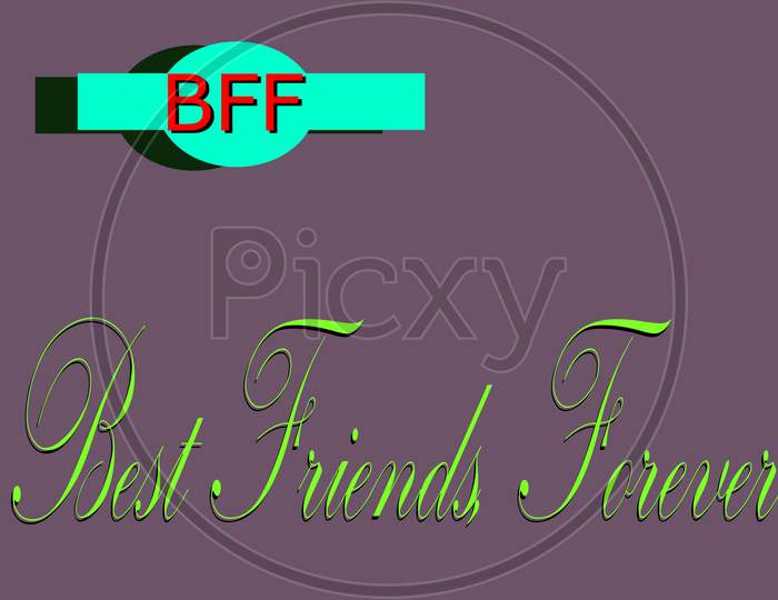 Best Friend Forever Abbreviation Presented On Logo Style Colorful Vector