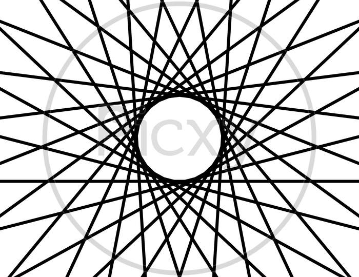 Circular line design illustration. Lines design rendering. Circular black coloured line design in white background rendering.