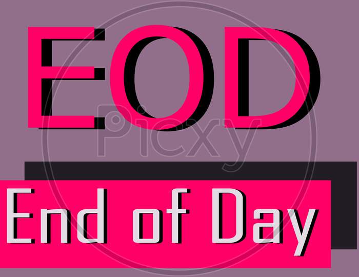 End Of Day Abbreviation Made With Logical Logo Art Pattern For Business Text
