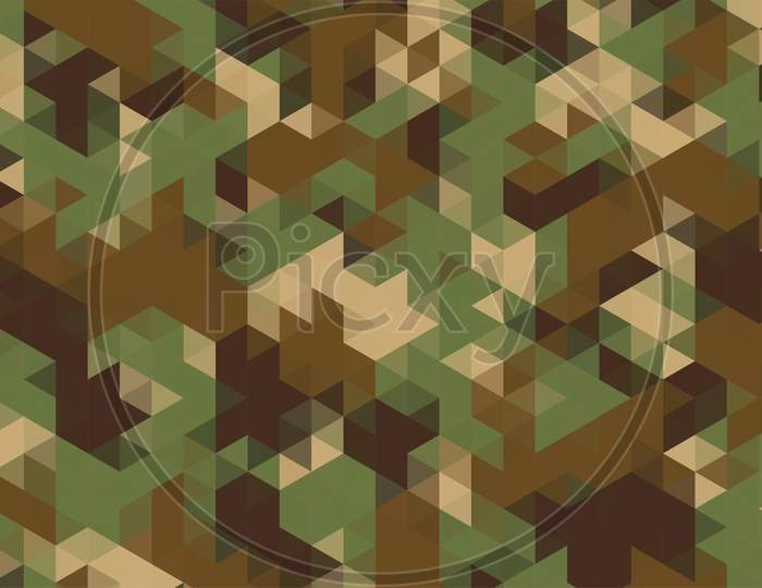 Triangles Pattern In Camouflage Military Army Fabric Style Texture