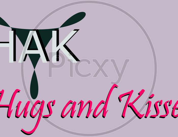 Hugs And Kisses Abbreviation Made With Logical Logo Art Pattern