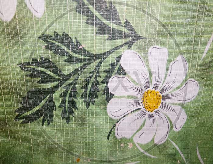 Art design on sheet with flower
