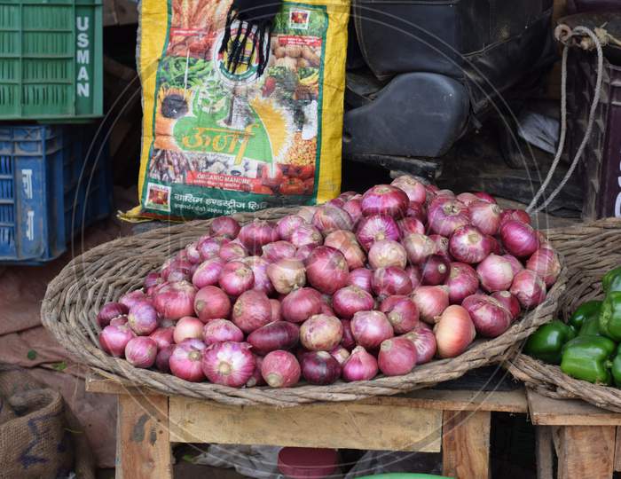 Onion at vegetables Market.