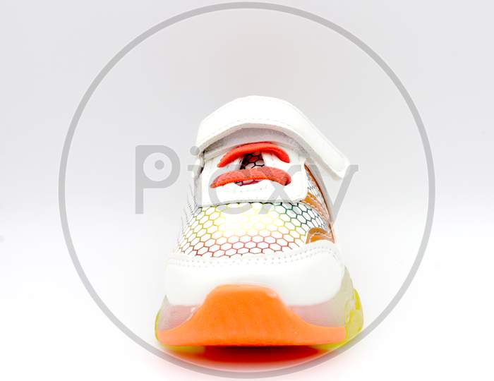 Pair Of Small Boys Shoes Isolated On A White Background, Shoe On A White Background
