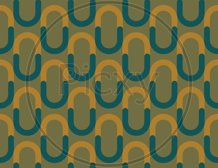 Pattern From Yellow And Blue On Green Seamless Background.