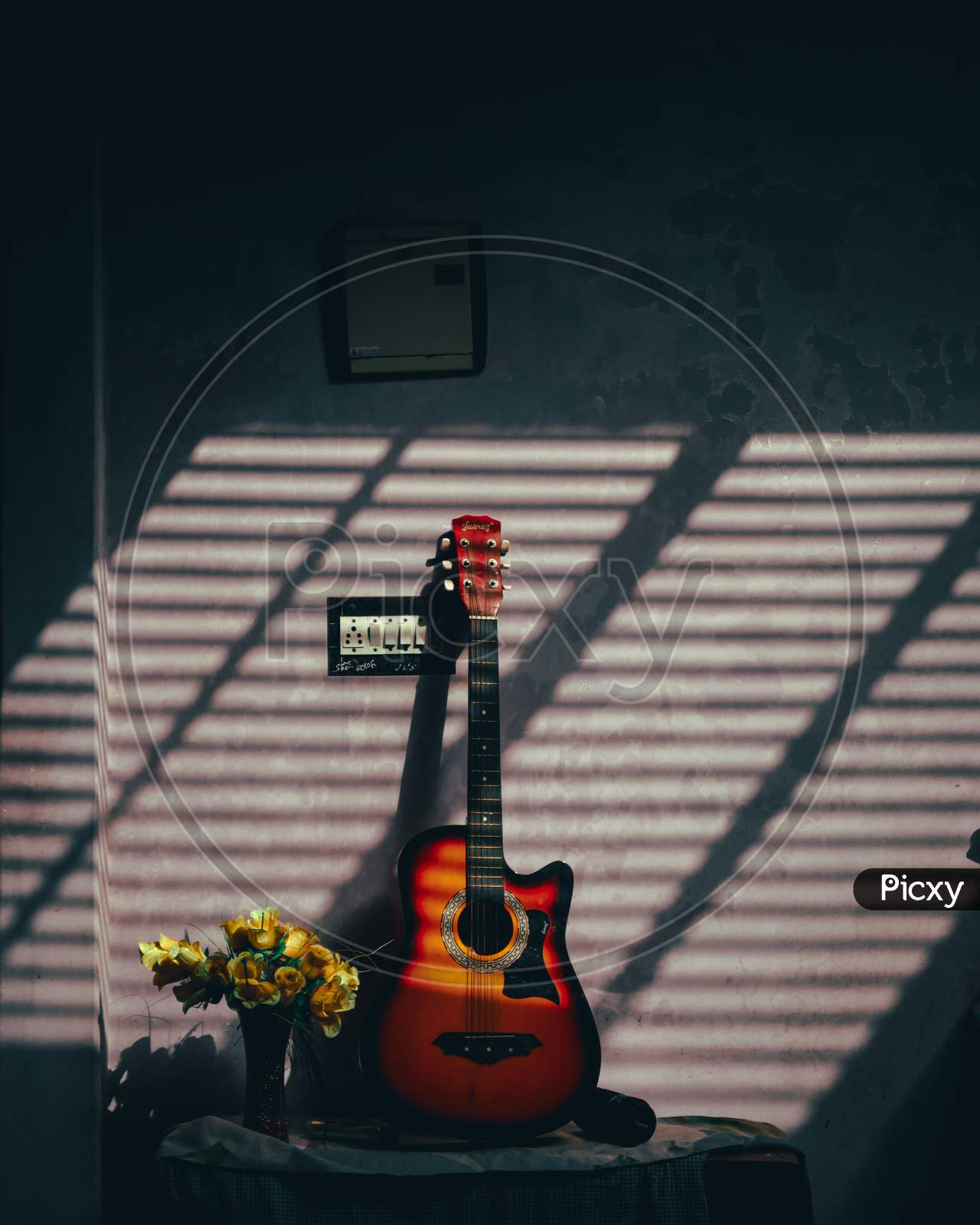Guitar,light and shadow