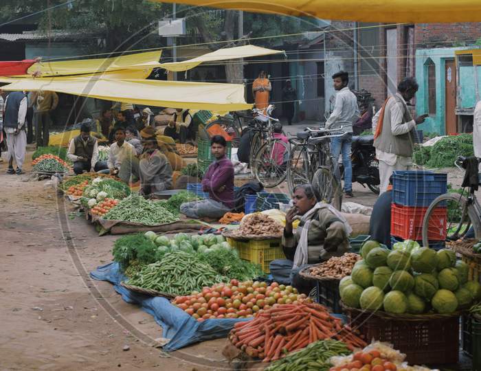 Vegetables Market in rural area, Shahjahanpur near Lucknow  Uttar Pradesh
