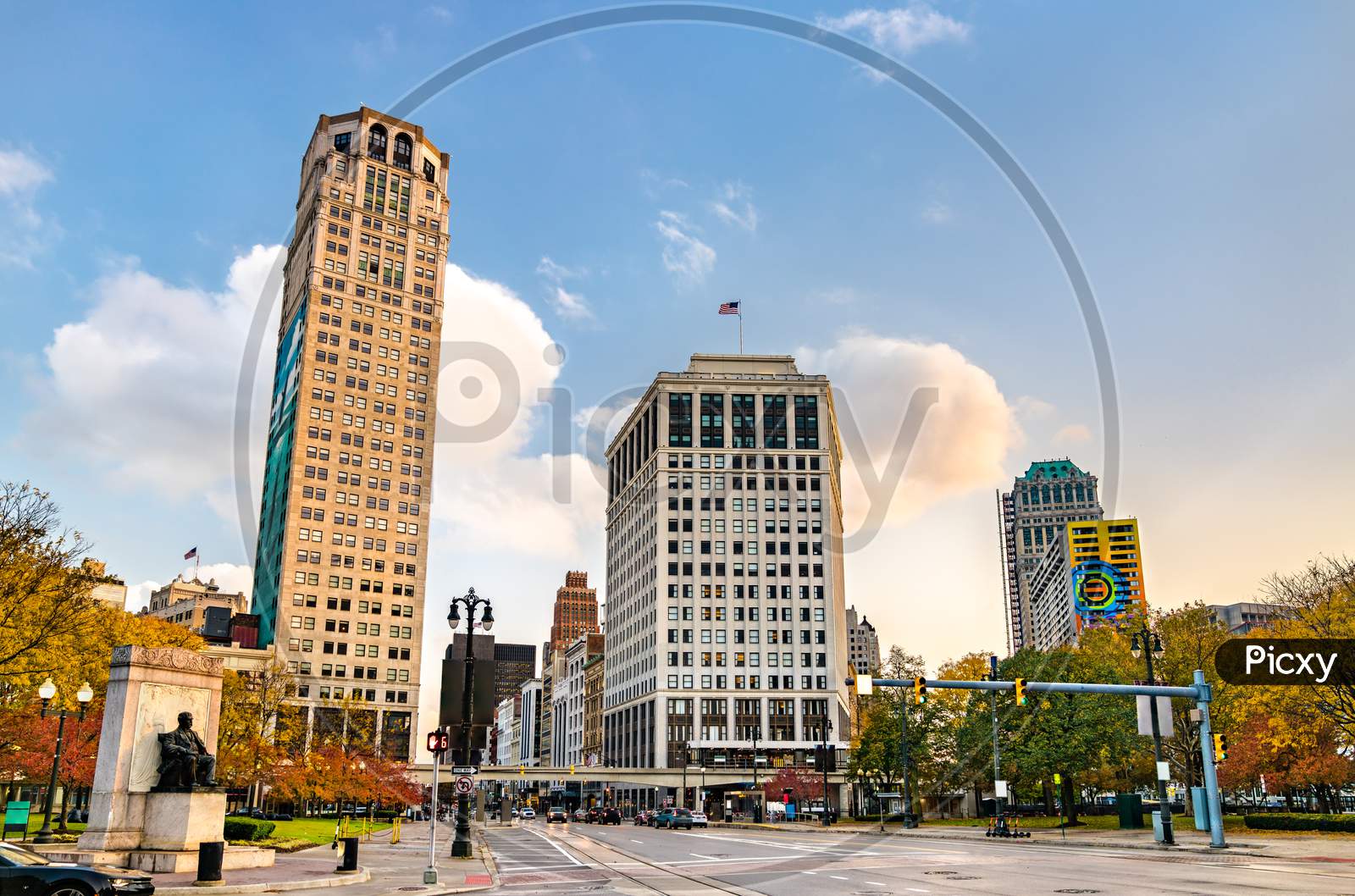 Historic Buildings In Downtown Detroit, Michigan