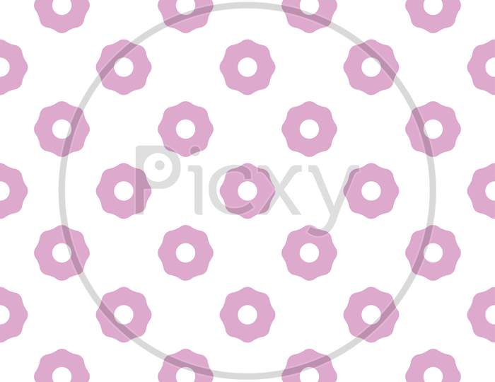 Pink Pattern On White Seamless Background. Textile Design.