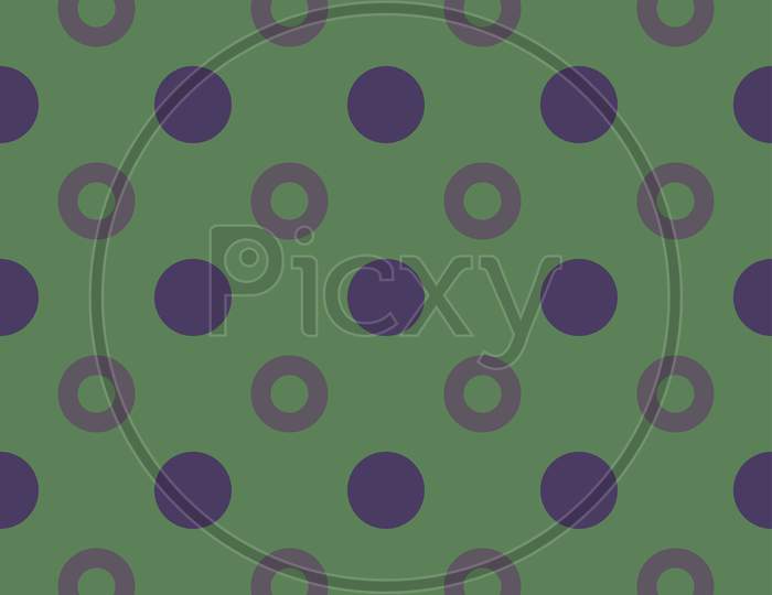 Pattern From Circles On Green Seamless Design Background.