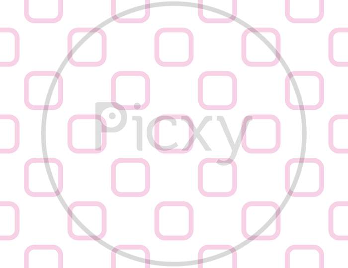 Pink Squares On White Seamless Background.