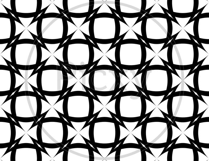 Black Pattern On White Seamless Vector Backdrop.