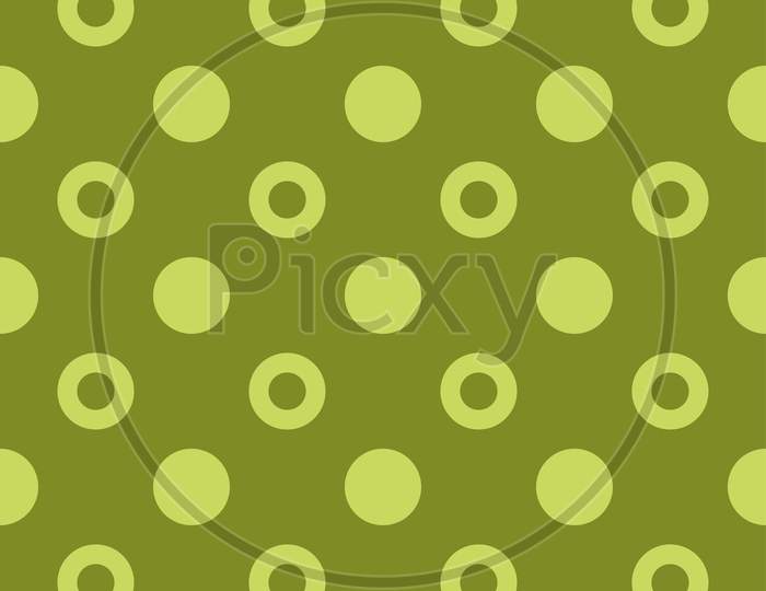 Light Green Circles On Green Seamless Background.