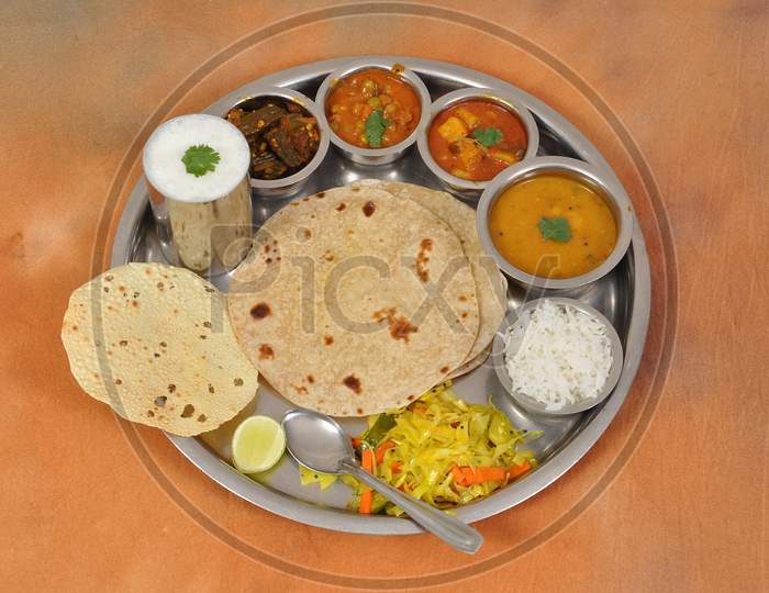 Full Vegetable Thali - Pride of Gujarat's Dish