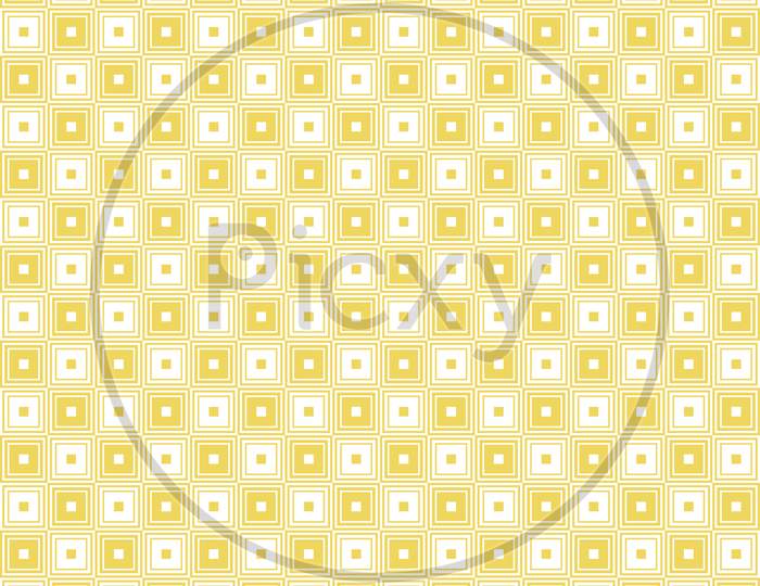 Big An Small Yellow Squares On White Seamless Background.
