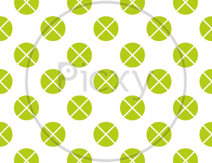Light Green Pattern On White Seamless Background.