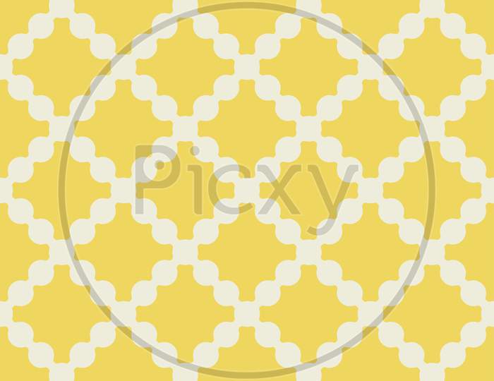Pattern From White And Yellow. Seamless Fashion Design.