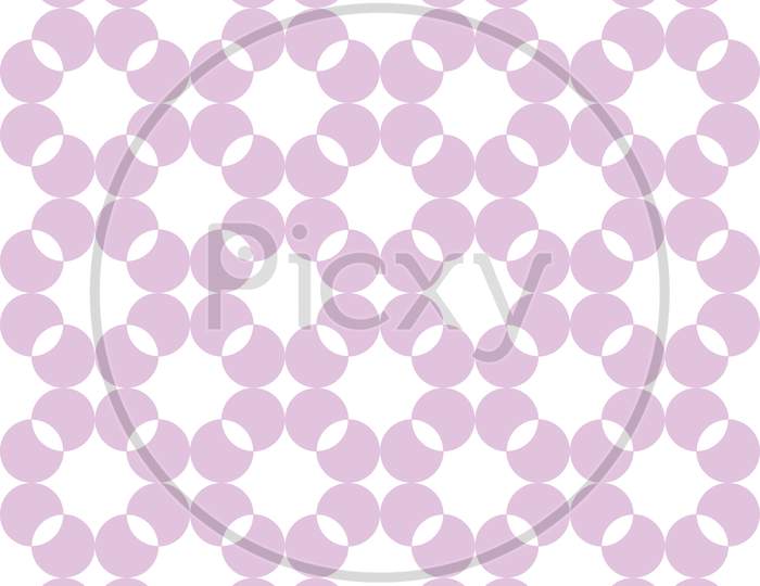 Pattern From Pink Circles On White Seamless Background.