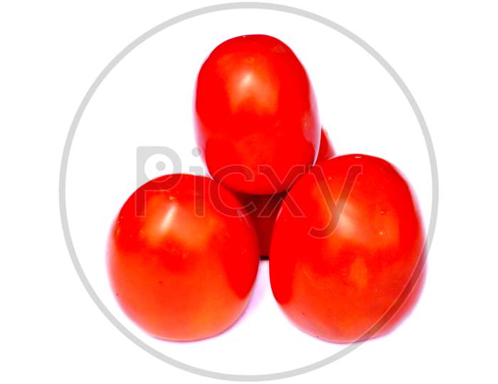 bunch the red tometo isolated on white background