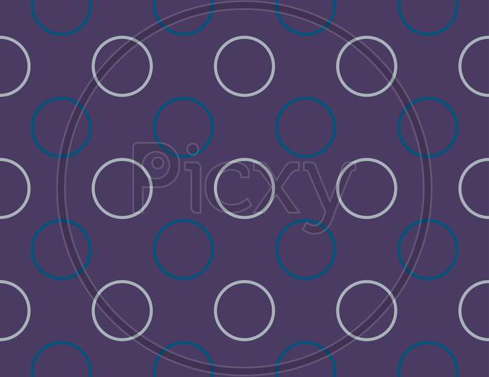 Seamless Pattern From Circles On Violet Background.