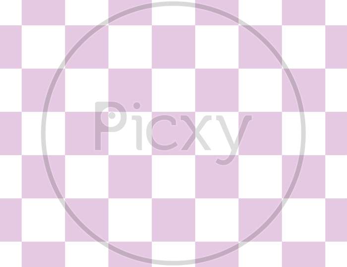Pattern From Pink Squares On White Seamless Design Background.
