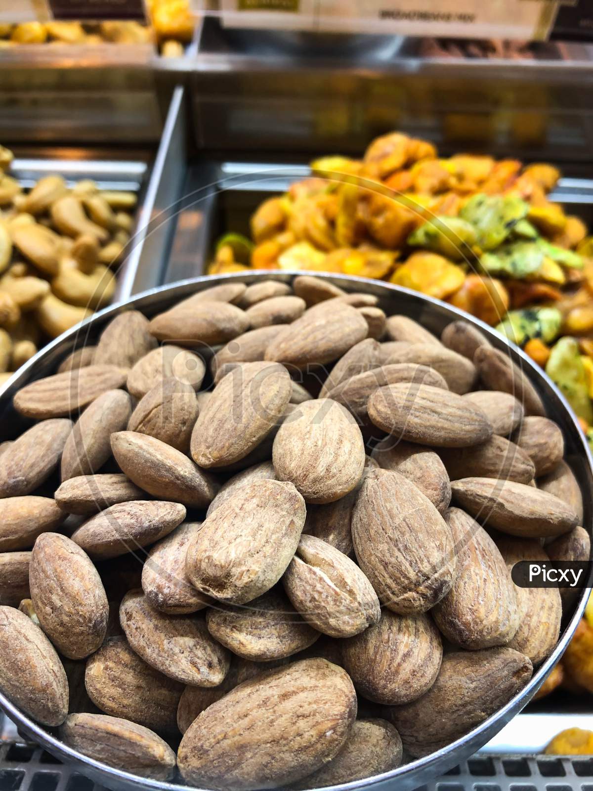 Dry Almonds Mixed With Salt And Peper Masala, Spicy Almond, Slaty