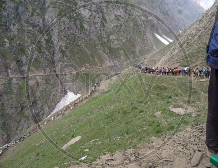 Kashmir Valley Scenery On The Way Amarnath Cave