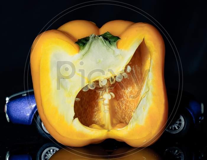 pumpkin on black background