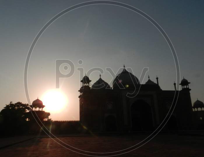 Sunset in Taj mahal