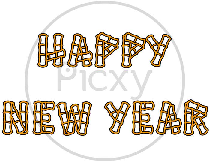 Happy New Year illustration. Happy New Year rendering. Happy New Year clip art.