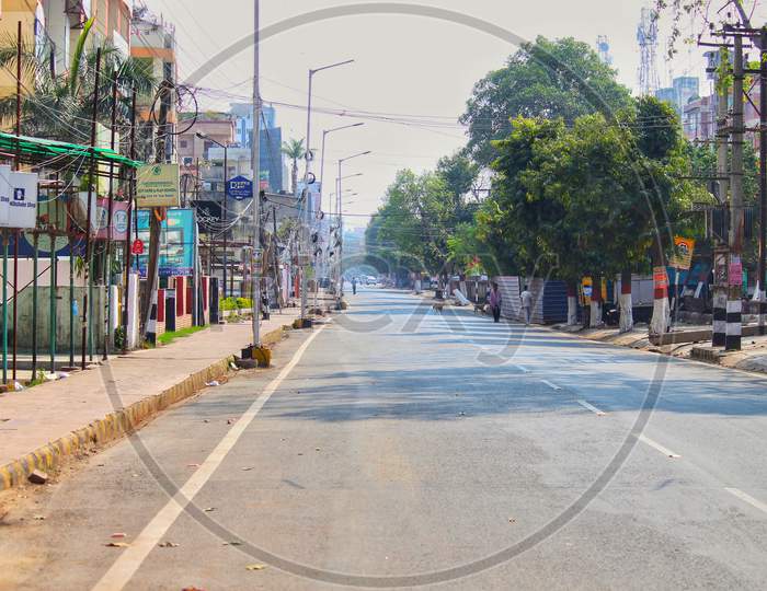 Patna, Bihar - 19 July 2020: Empty market during lockdown