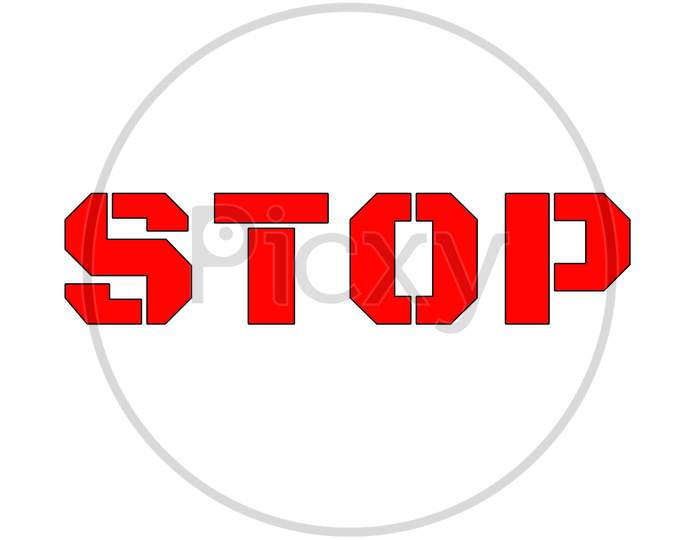 Stop Sign illustration. Red colored stop sign rendering. Stop sign digital art/illustration.