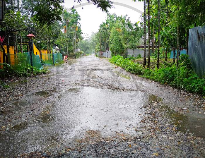 Rainy road.