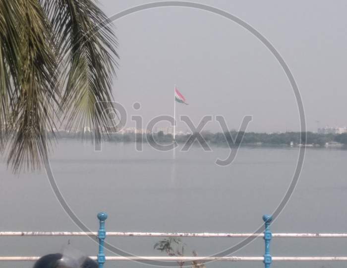 Hussain Sagar lake of Hyderabad Telangana India