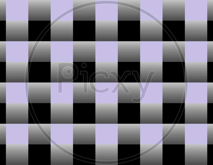 Grey Gradient, black Square shapes composition geometric abstract background. black checked seamless repeating pattern. 3d Illustration For Wallpaper, Banner, Background, Card, Book.