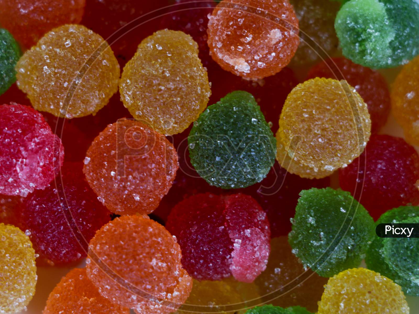 Sweet Mixed Color Jelly Candy As Background, Texture